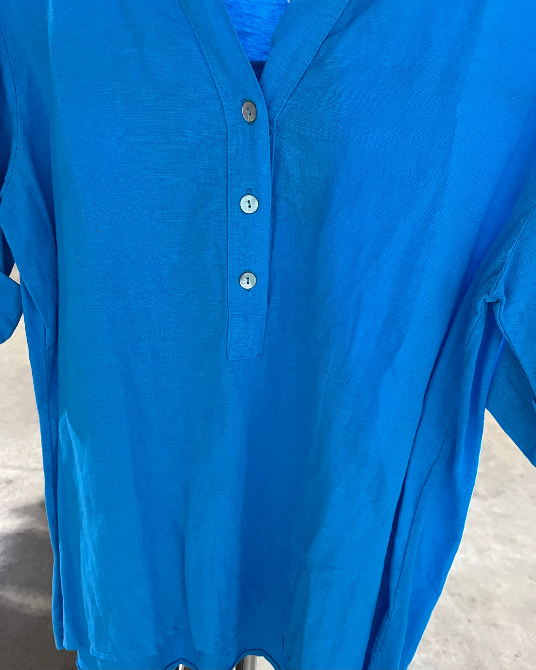 Sky Blue Linen Blouse