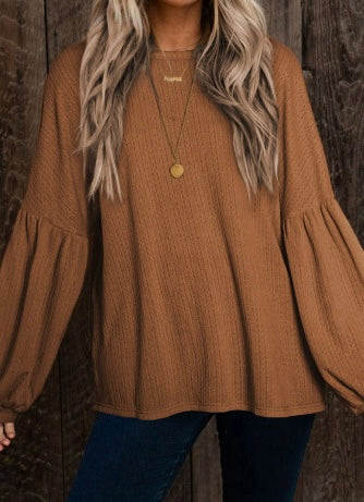 Brown Puffy Long Sleeve