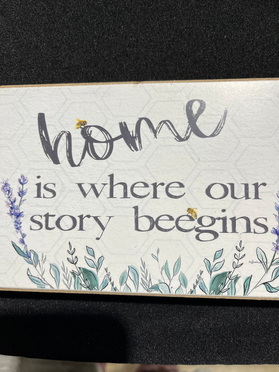 Home is Where Our Story Beegins wood sign