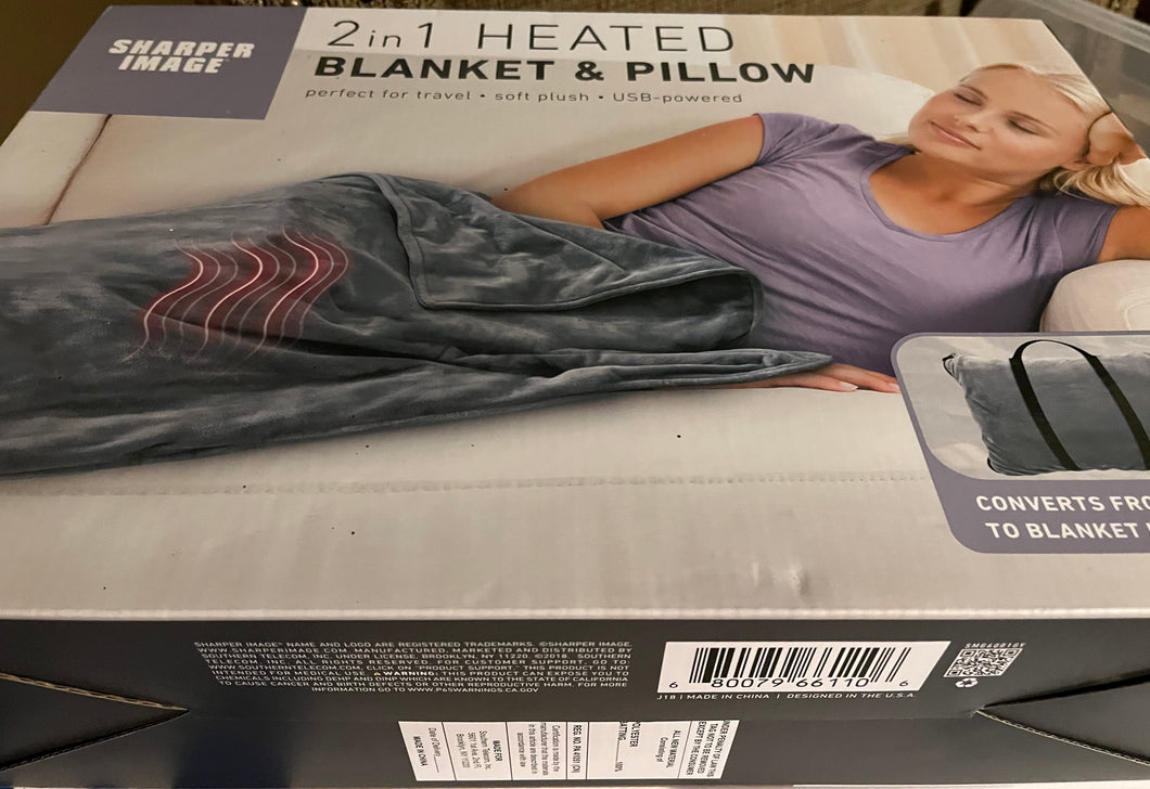 Sharper Image heated blanket & pillow